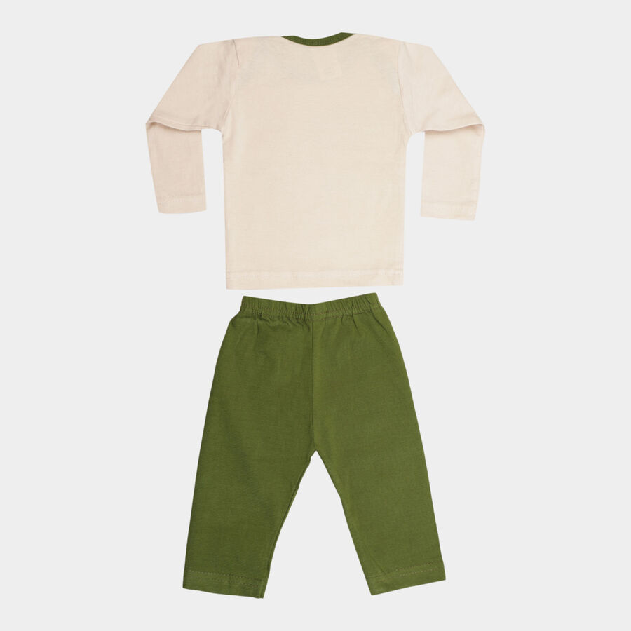 Infants Cotton Baba Suit, Olive, large image number null