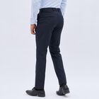 Men's Fixed Waist Slim Fit Formal Trousers , Navy Blue, small image number null