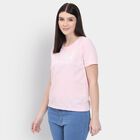 Ladies' Round Neck T-Shirt, Pink, small