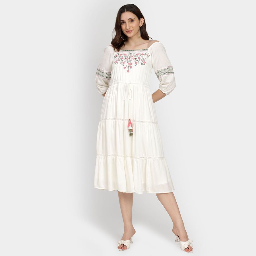 Ladies' Dress , ऑफ व्हाइट, large image number null