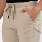 Men's Slim Fit Casual Trousers, Beige, small image number null