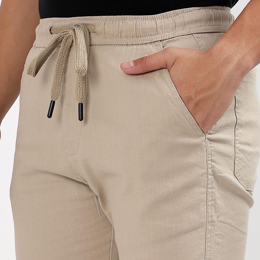 Men's Slim Fit Casual Trousers, Beige, large image number null