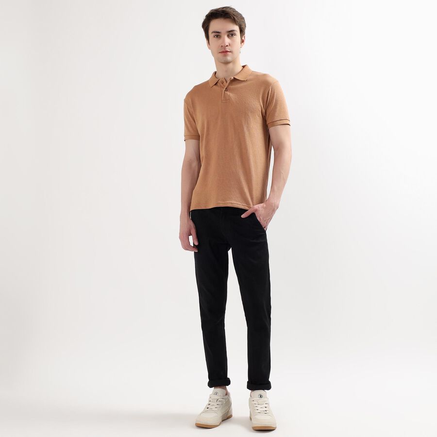 Men's Polo Collared Half Sleeves T-Shirt, गहरा पीला, large image number null