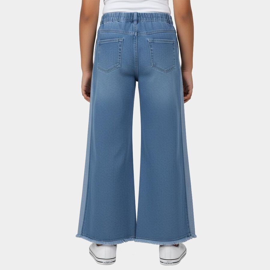 Girls' Blue Regular Fit Classic Jeans, Light Blue, large