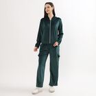Women's Deep Forest Green Hooded Track suit, गहरा हरा, small image number null