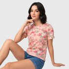 Women's Light Pink Round Neck Regular T-Shirt, Light Pink, small