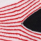 Women's Bright Red and White Ankle Length Striped Socks, Red, small image number null