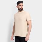 Men's 100% Cotton Round Neck Half Sleeves T-Shirt , Beige, small image number null
