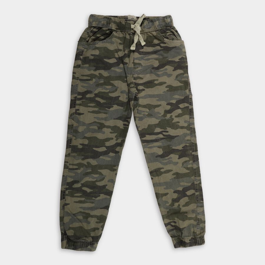 Boy's Cotton Trousers, Olive, large image number null