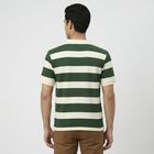 Men's Dark Green Round Neck Casual T-Shirt, Dark Green, small