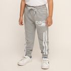 Boys' Light Grey Dinosaur Printed Cotton Blend Pyjama, Melange Light Grey, small image number null