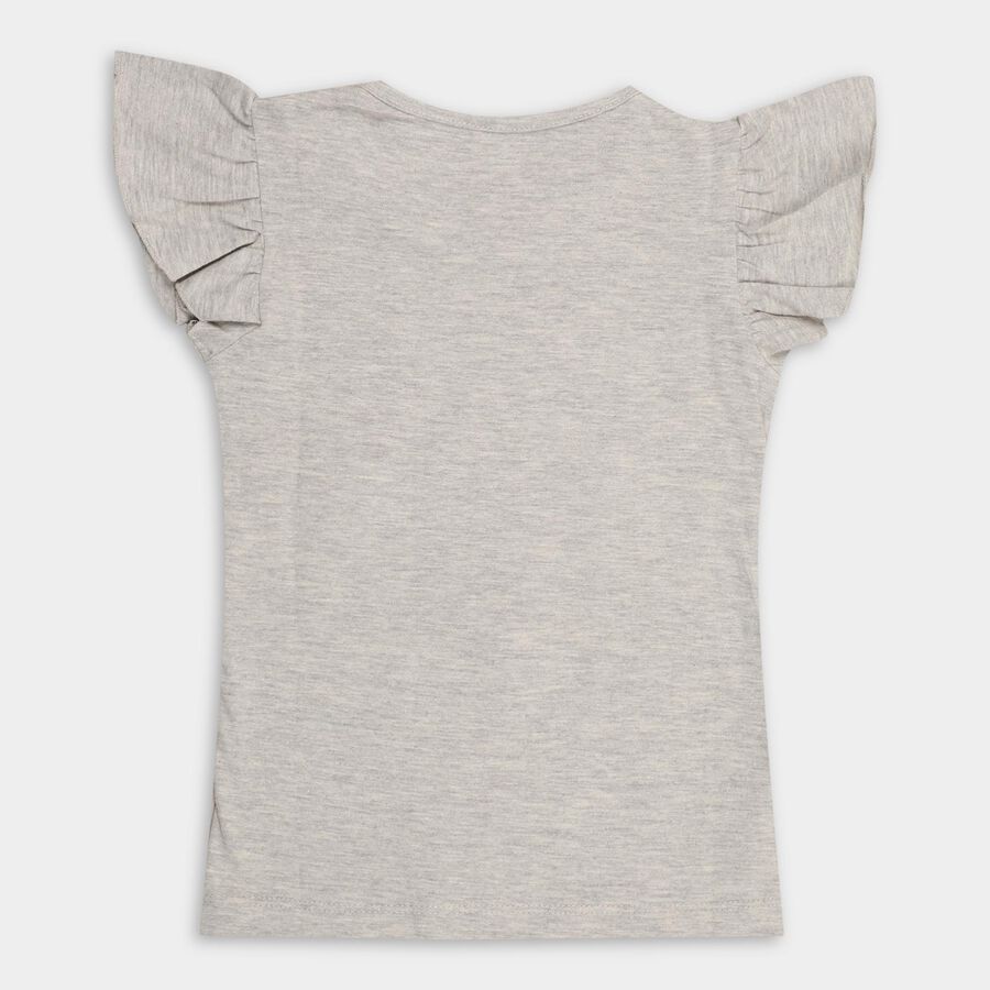 Girls' T-Shirt, Melange Light Grey, large