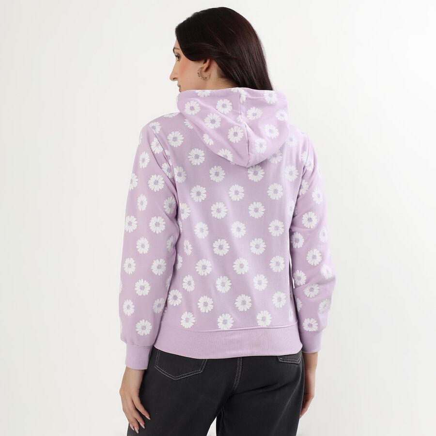 Women's Soft Lavender Hooded Casual Sweatshirt, लाइलेक, large image number null