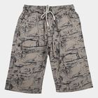 Boys' Grey Relaxed Fit Printed Cotton Jamaican Shorts, Light Grey, small