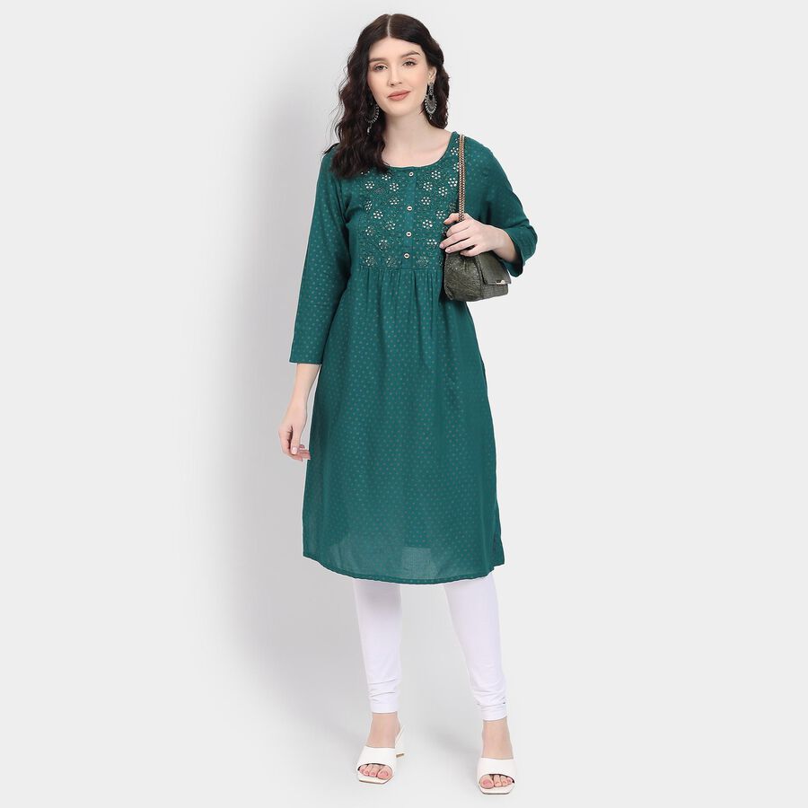 Ladies' Kurta , गहरा हरा, large image number null
