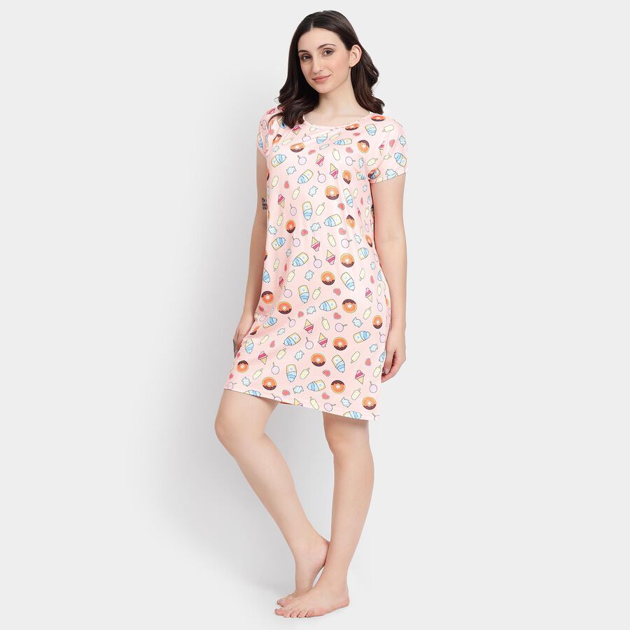Ladies' Nighty , पीच, large image number null