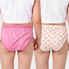 Girls Pink Regular Fit Printed Panty, Pink, small