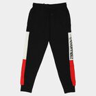 Boys Black Jogger Fit Graphic Printed Pyjama, काला, small