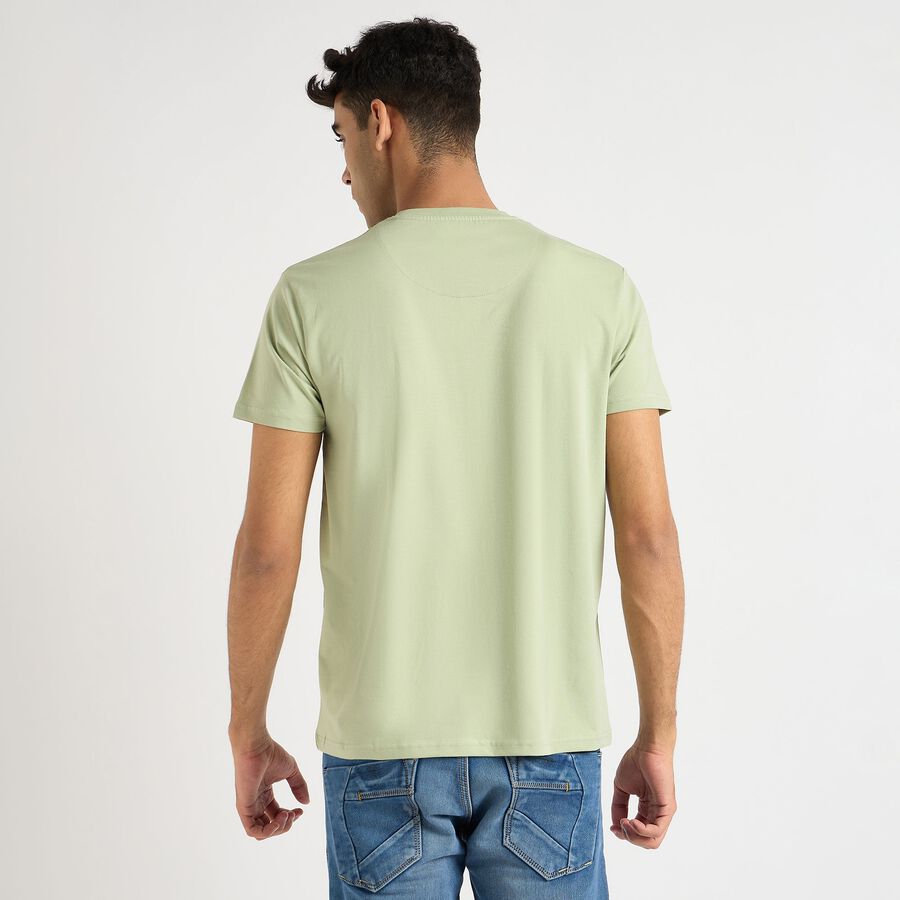 Men's Round Neck Half Sleeves T-Shirt, Light Green, large image number null