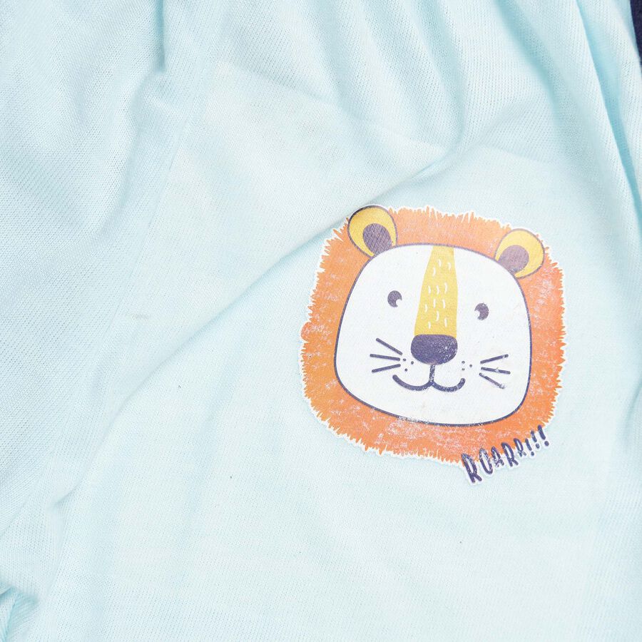 Infants Solid Elasticated Waist Pyjama, Light Blue, large image number null