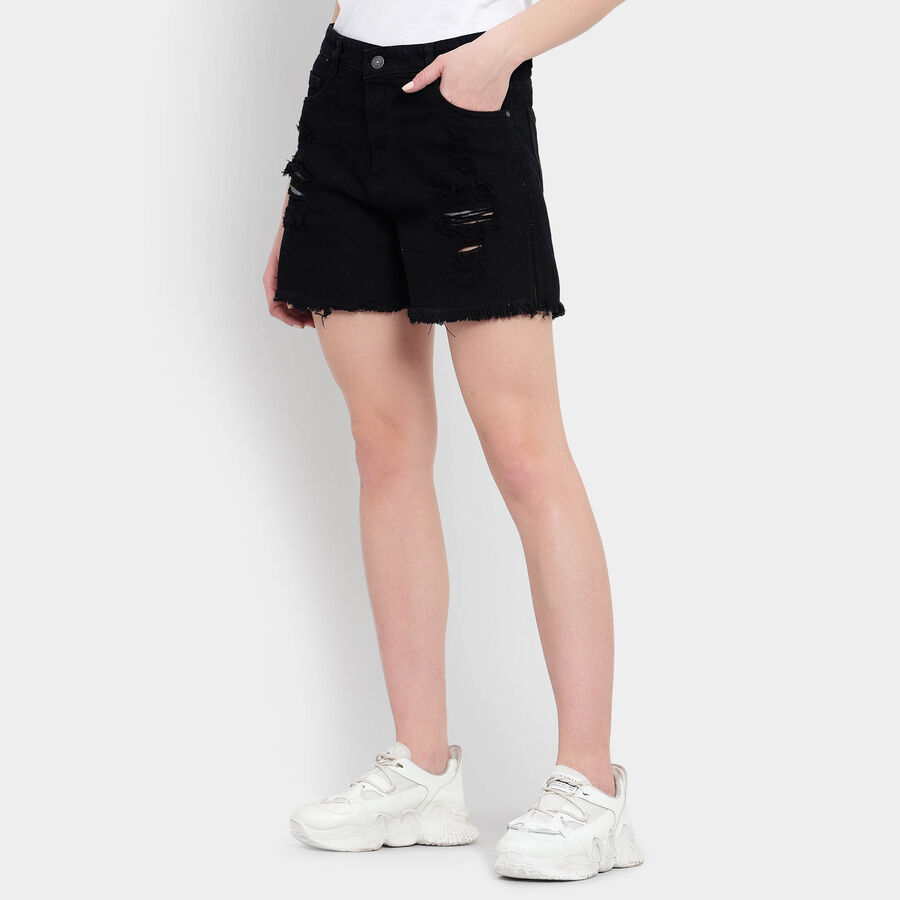 Cotton Shorts, Black, large image number null