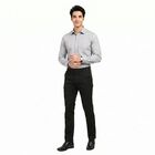 Men's Black Slim Fit Casual Trousers, Black, small