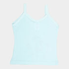 Girls Cotton Solid Vest, Aqua, small image number null