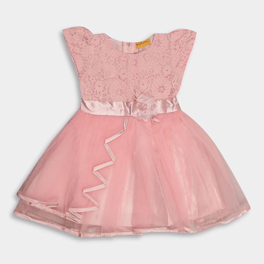 Girls' Frock, गुलाबी, large image number null