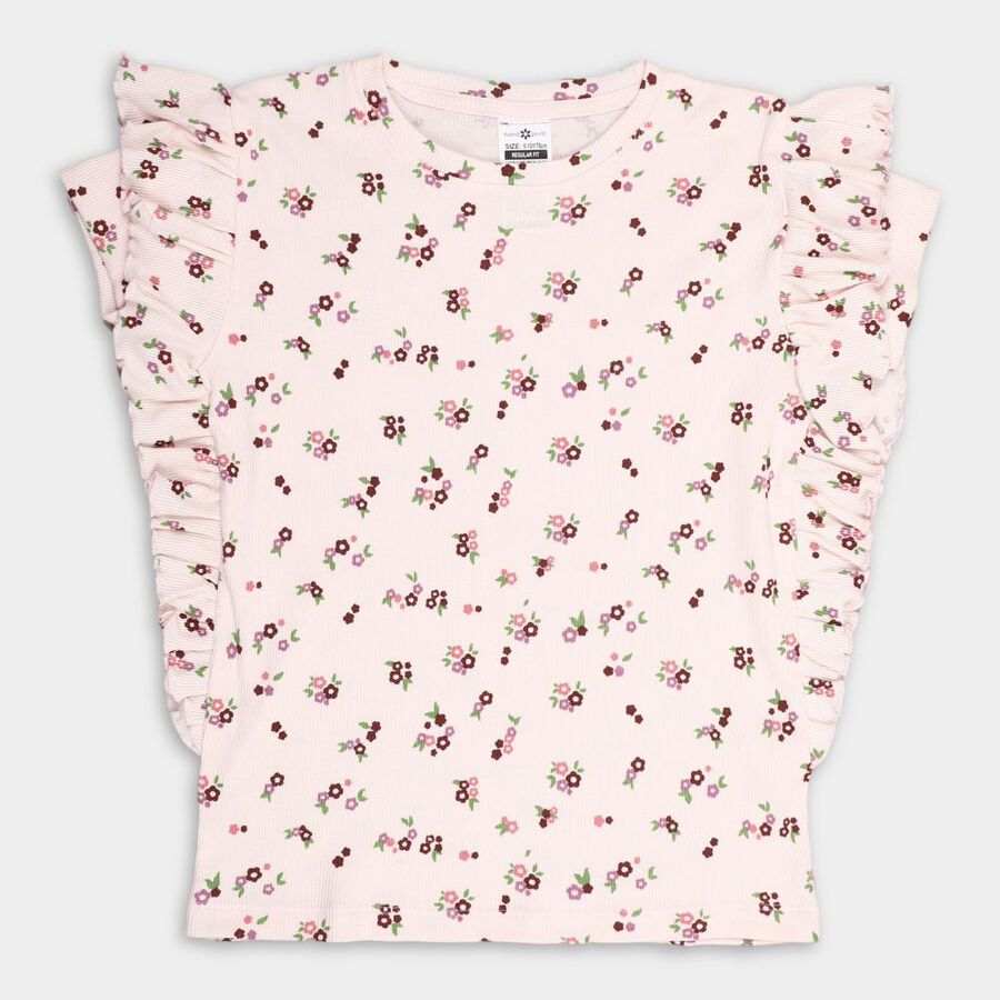 Girls' 100% Cotton T-Shirt, गुलाबी, large image number null