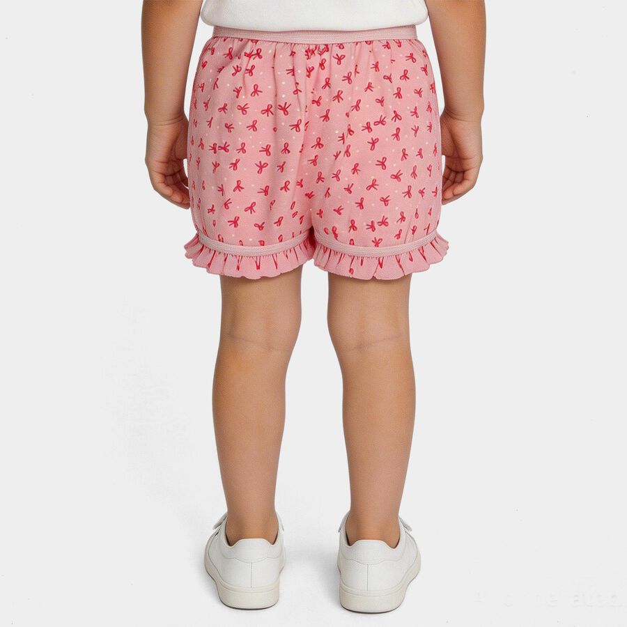 Girls Pink Regular Fit Printed Bloomer Shorts, Light Pink, large