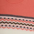 Infants Soft Coral Pink Round Neck Regular Fit Pullover, Pink, small image number null