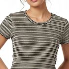 Women's Black Round Neck Regular T-Shirt, काला, small