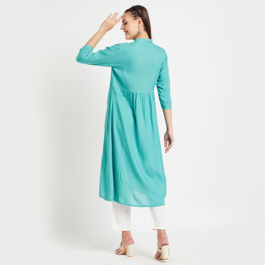 3/4Th Sleeves Straight Kurta, Light Blue, large image number null