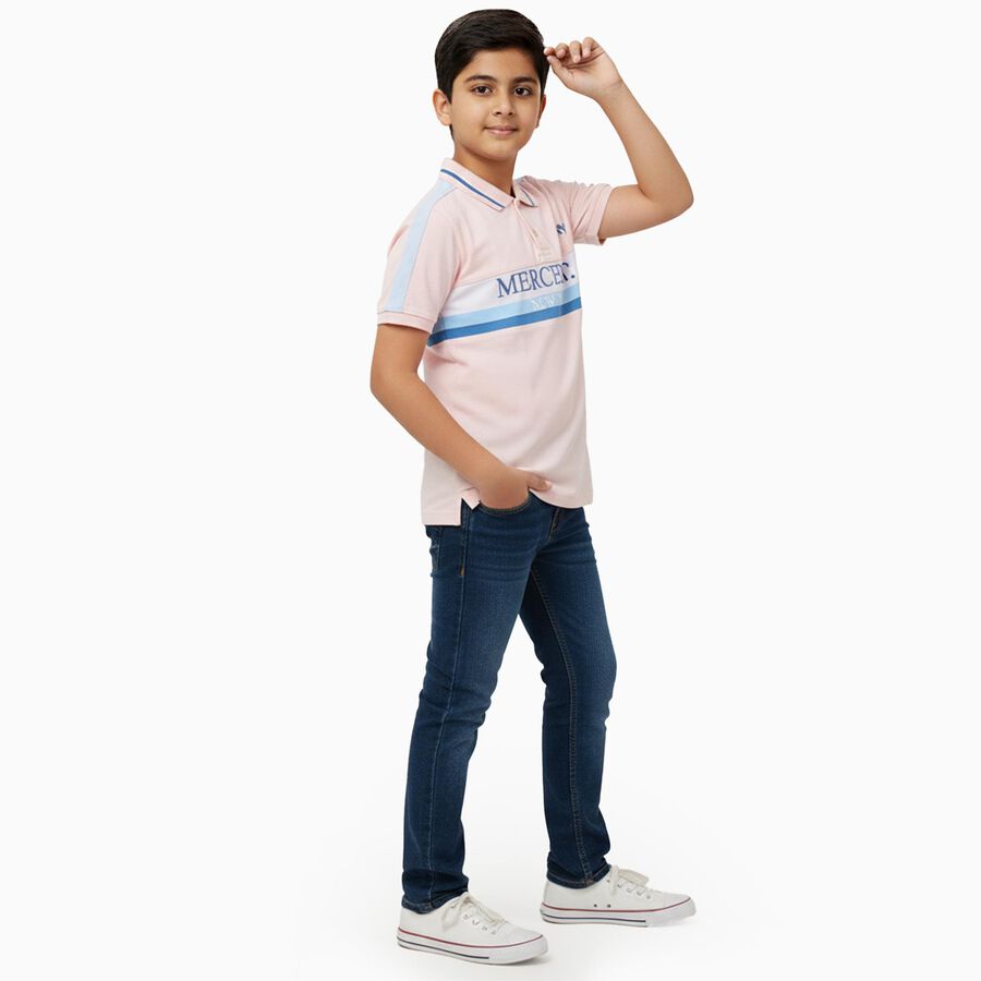 Boys' Half Sleeves T-Shirt, Light Pink, large image number null