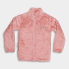 Girls Light Pink High Neck Full Sleeve Sweatshirt, Pink, small image number null