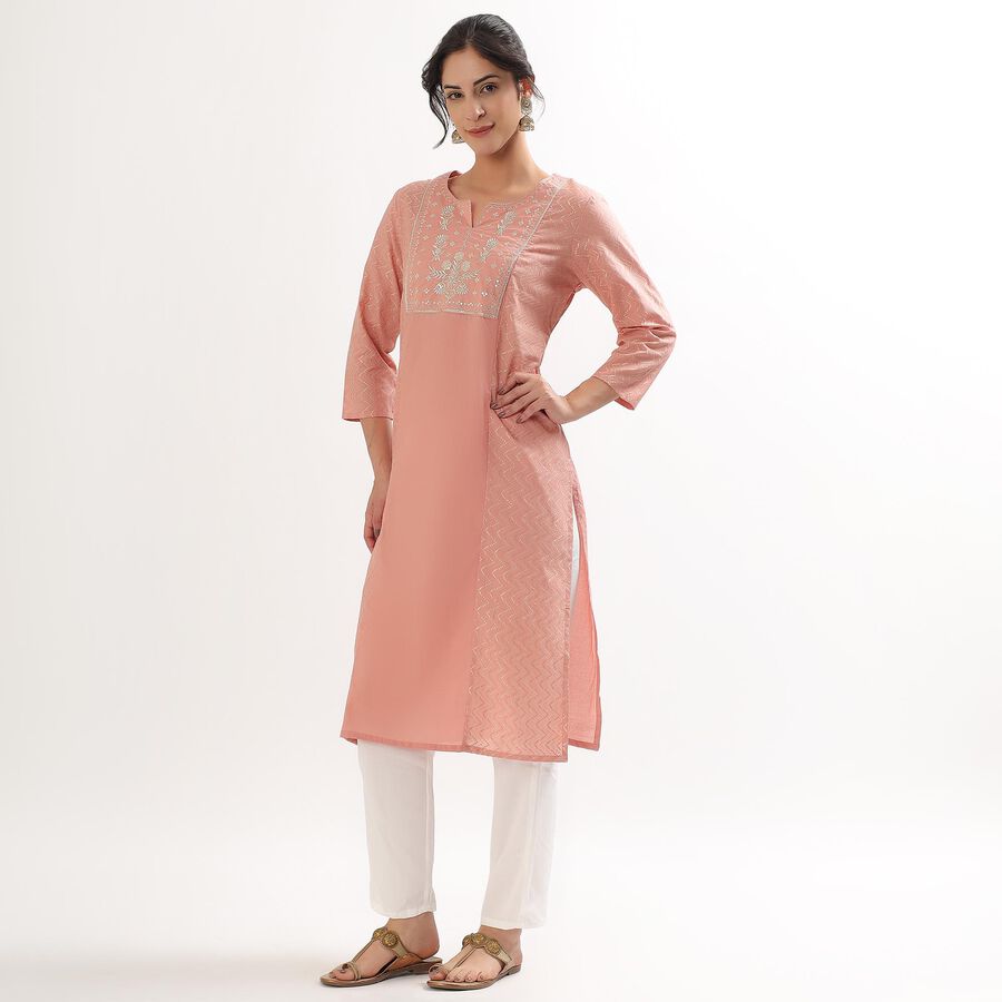 Ladies' 100% Cotton Kurta , Pink, large image number null