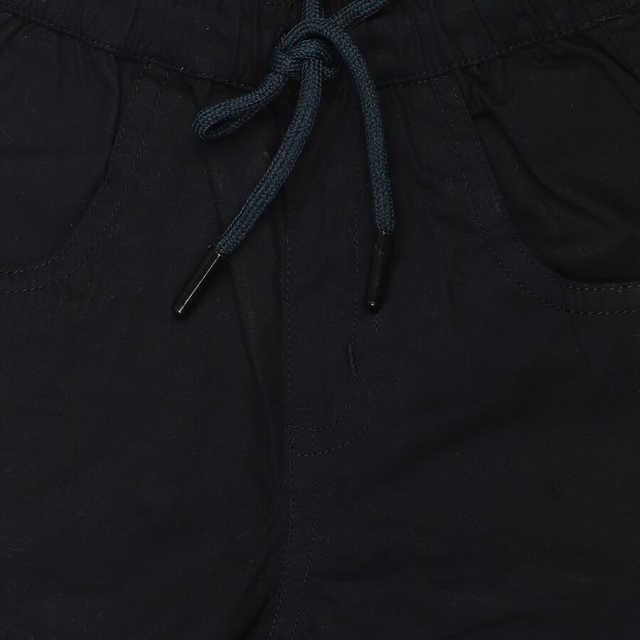 Boys' Navy Blue Regular Fit Drawstring Jogger Trousers, Navy Blue, large