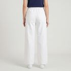 Women's White Straight Fit Drawstring Waist Jeans, White, small