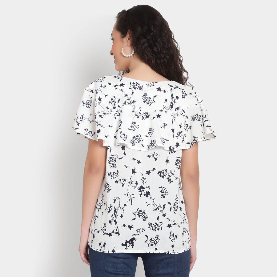 Printed Top, White, large image number null