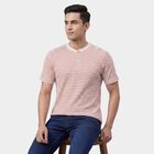 Men's Off-White Henley Neck Casual T-Shirt, Off White, small