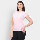 Ladies' Round Neck T-Shirt, Pink, small