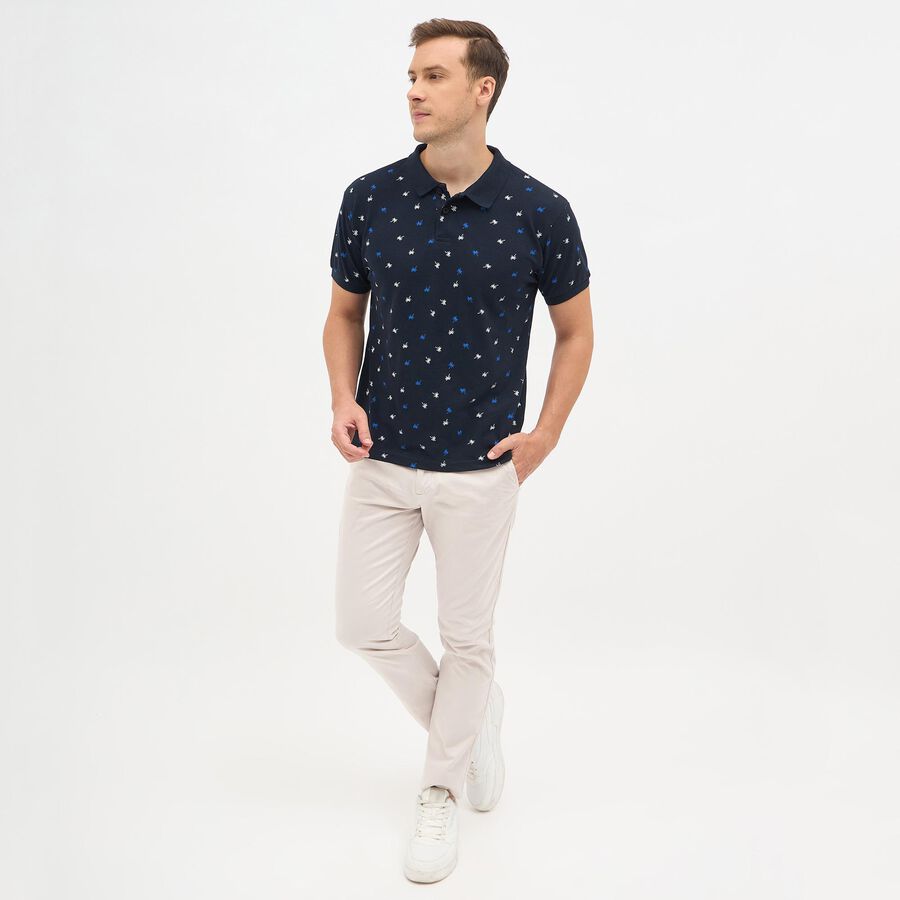 Men's Collared Half Sleeves T-Shirt , Navy Blue, large image number null