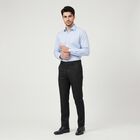 Men's Black Slim Fit Flat-Front Formal Trousers, Black, small