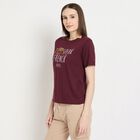 Ladies' Round Neck T-Shirt, Wine, small image number null
