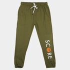 Boys Olive Green Jogger Graphic Printed Pyjama, Olive, small