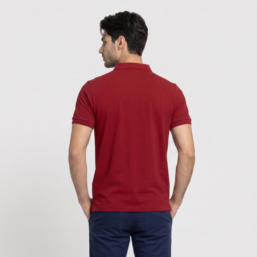 Men's Maroon Polo Neck Polo T-Shirt, मरून, large