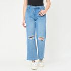 Women's Muted Denim Blue Slim Fit Jeans, Light Blue, small