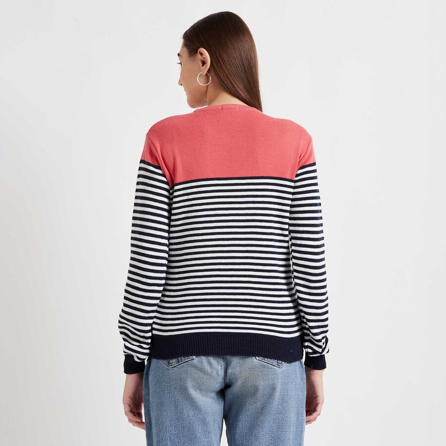 Stripes Pullover, Coral, large image number null