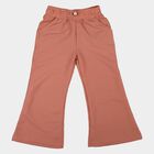 Girls' Pink Flared Fit Textured Trousers, Light Pink, small