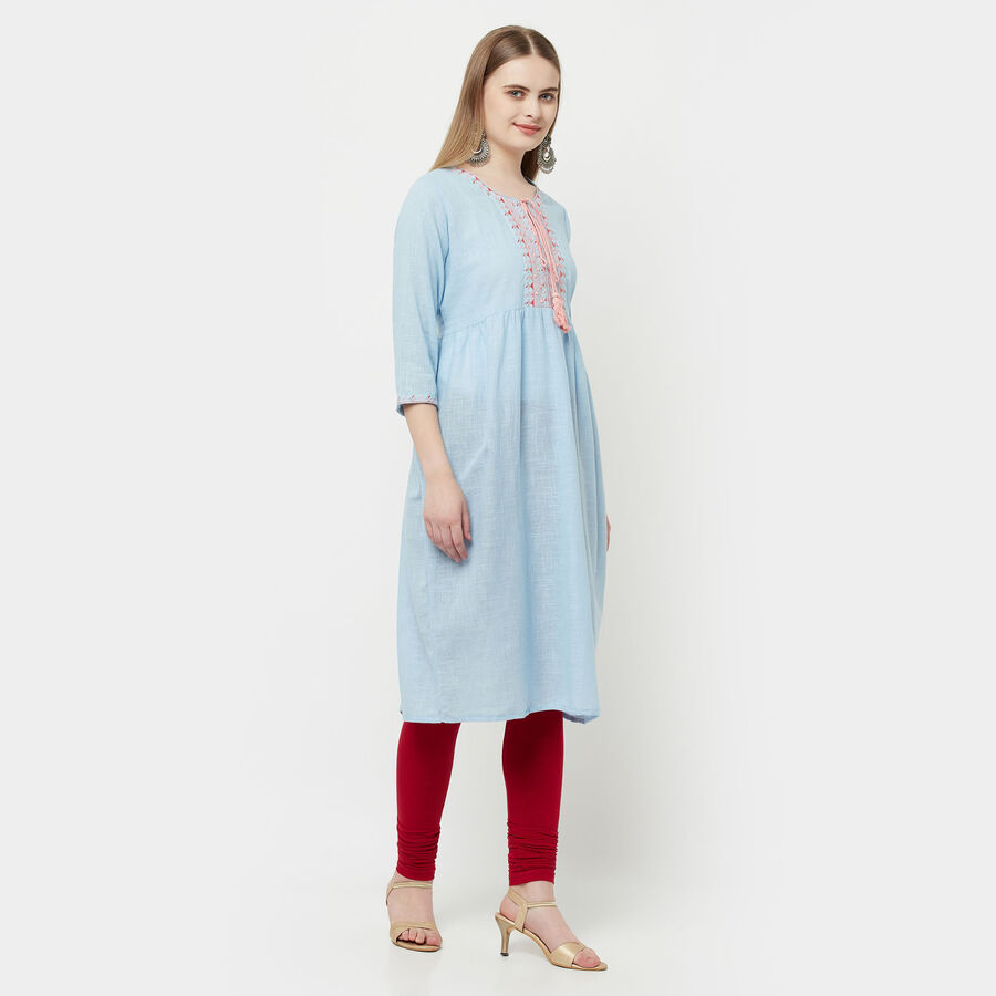 Cotton Flared Kurta, Light Blue, large image number null